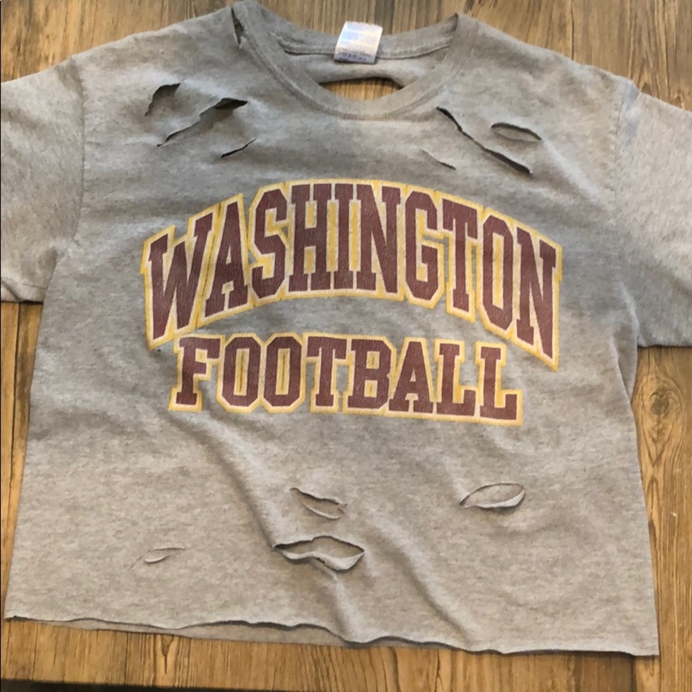 Distressed Washington football crop top
